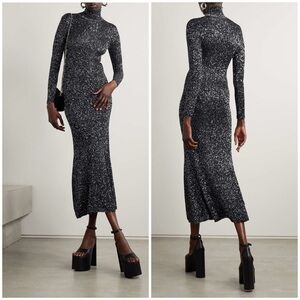 Balenciaga Black and White Long Sleeve Dress
